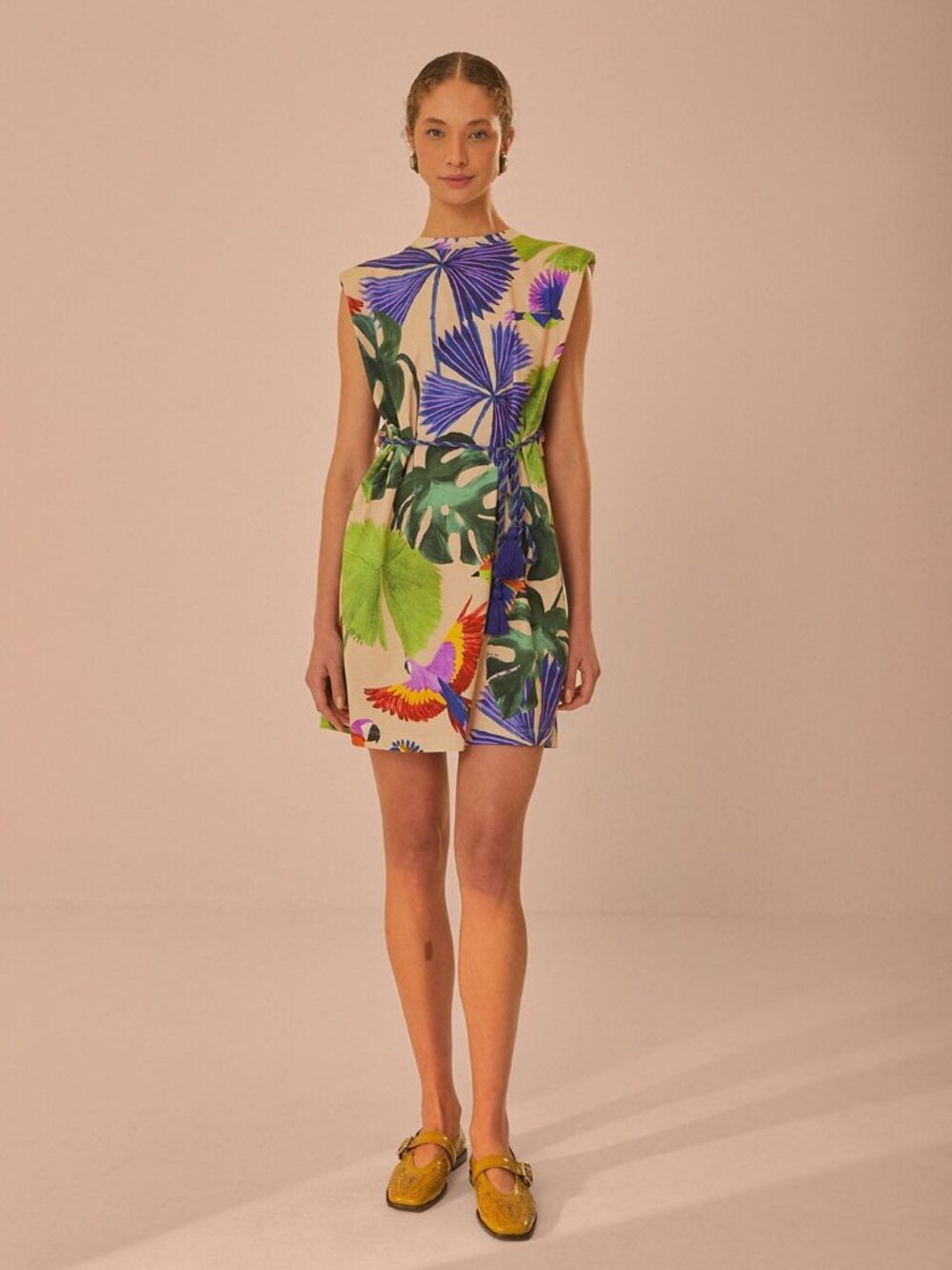 Farm Rio Sand Macaw Jungle Dress